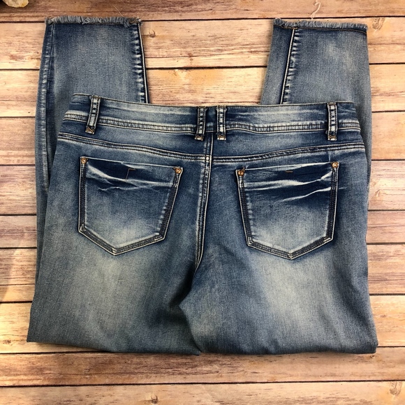 Elite Jeans Distressed Raw Hem Skinny Size 13/14 - Picture 4 of 6